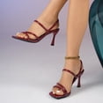 thumbnail image 5 of SACFOF Kitten Strappy Heels for Women Square Open Toe Ankle Strap Heeled Sandals Dressy Wedding Shoes, 5 of 6