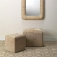 thumbnail image 2 of Jamie Young Co Pinstriped Rectangle Modern Hair on Hide Leather Ottoman in Cream, 2 of 4