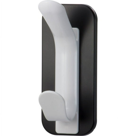 Lorell Magnetic Double Coat Hook - for Coat, Clothes - Plastic - White - 1 Each | Bundle of 5