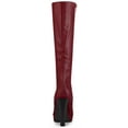 thumbnail image 2 of BLISSFUL STEP Women's Knee High Boots Platform Block Heels Round Toe Zip Boots Fuchsia 9, 2 of 7