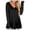 Black, variant on OSOLU Solid Color Women Long Sleeve V-neck T-Shirt Tee Tops Fall Cotton Plus Size Tunic Tops Clause Blouse Holiday Dailywear