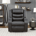thumbnail image 3 of MAYEERTY Power Recliner Sofa, Breathable Leather Reclining Chair for Small Spaces Living Room, Black, 3 of 9