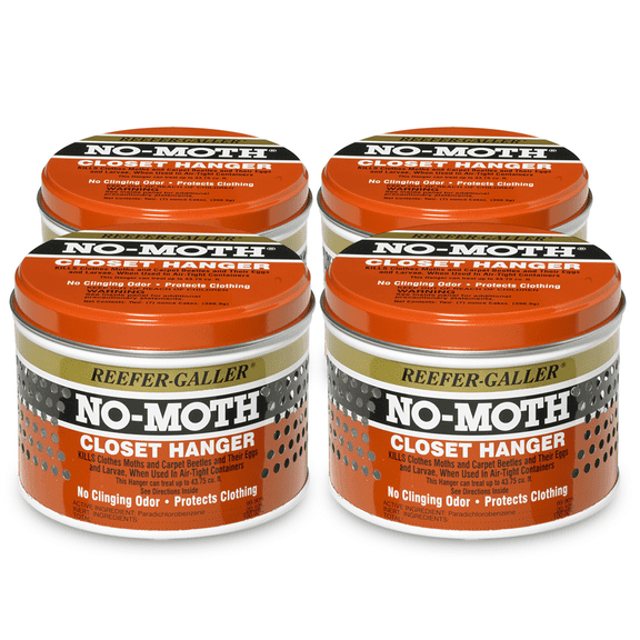 (4 Pack) Reefer-Galler No-Moth Closet Hanger, For Closet and Storage, 14 oz