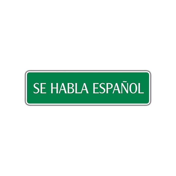 Se Habla Espanol Spanish Aluminum Metal Novelty Street Sign Wall Art Décor 4x18