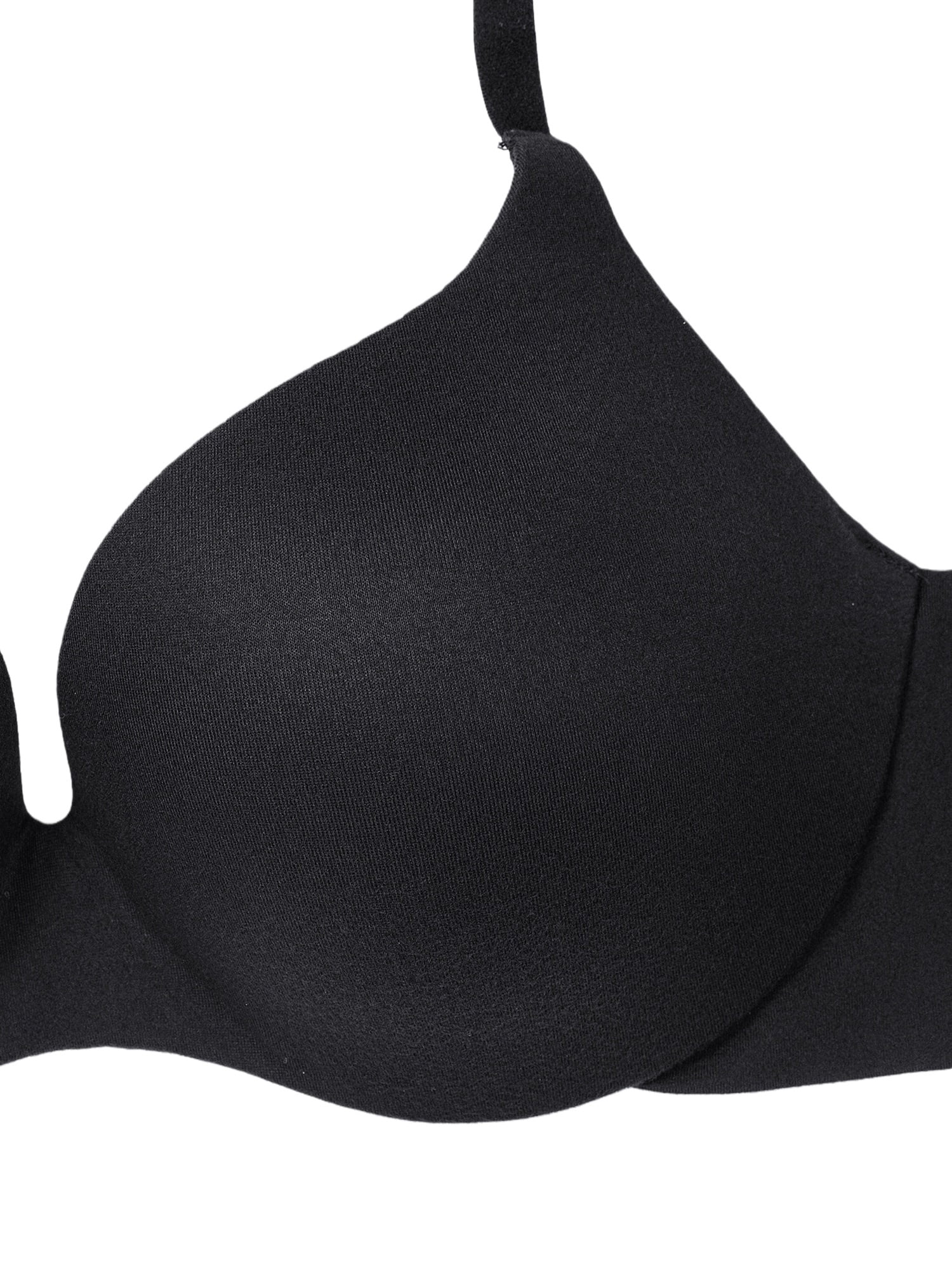 Deyllo Women's Push Up Bra Underwire Full Coverage Padded Seamless Multiway T Shirt Bra, Black 36C