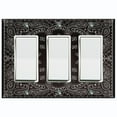 thumbnail image 1 of Metal Light Switch Plate Cover Black Floral Bandana Paisley Tile Pattern TIL060, 1 of 13