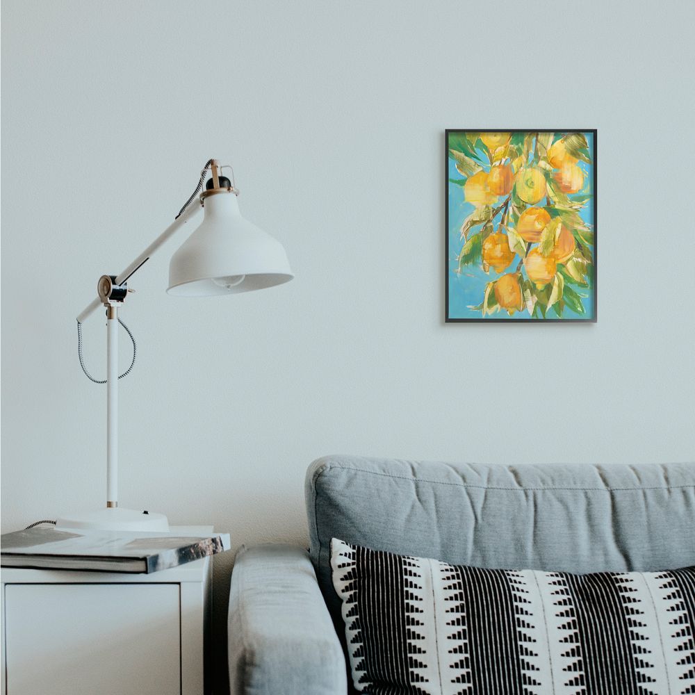 Stupell Industries Ripe Lemon Tree Distortion Yellow Blue Green Framed Wall Art Design by Third and Wall