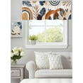 thumbnail image 3 of Curtain Valance for Windows,Mid Century Abstract Geometric Kitchen Valances Rod Pocket Short Curtains,Boho Leaves Nordic Arch Sun Window Treatment Panel for Bedroom Bathroom 54"x18", 3 of 7