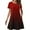 Red, variant on Uaswgudfs 2025 Summer Casual Short Sleeve A-Line Dress for Women - Crew Neck Flared Skirt & Lightweight Fabric for Everyday Blue L