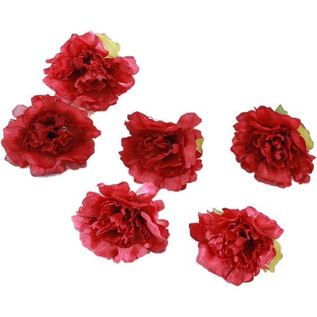 150PCS Artificial Carnation Flower Heads, Fake Carnation for DIY Wedding Flower Wall Wedding Party Table Decoration Cake, Artificial Flower Head Decorations (Red1)