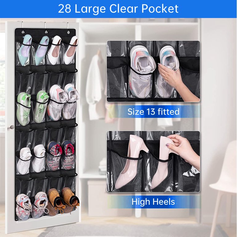MISSLO 28 Large Pockets Hanging Shoe Organizer Over The Door Shoe
