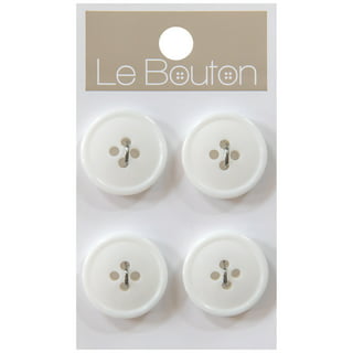 Le Bouton Black Assorted Sew Thru Shirt Buttons, 8 Pieces, 100% Polyester