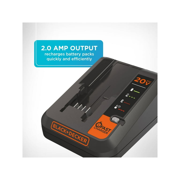 BLACK+DECKER 20V Lithium-Ion Battery Charger BDCAC202B - The Home Depot