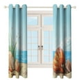 thumbnail image 3 of Blackout Curtains for Bedroom Seashell On The Beach Full Room Darkening Grommet Curtains for Living Room,Thermal Insulated Ombre Drapes, 3 of 7