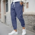 thumbnail image 2 of Zszcpp Summer Pants For Mens 2025 Solid Color Loose Nine Minute Cuffed Leisure Daily Life Trousers Casual Trouser, 2 of 5