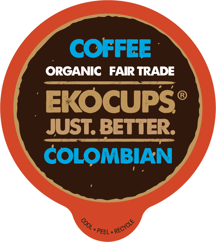 EKOCUPS Organic Colombian Coffee Pods, Medium Roast, 40 Count For Keurig K Cups Machines
