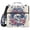 American Style Skull and Rose, variant on 3 Ring Zipper Binder with Shoulder Strap Waterproof Trapper Keeper 2 Inch D-Ring 500 Sheets Capacity, Black