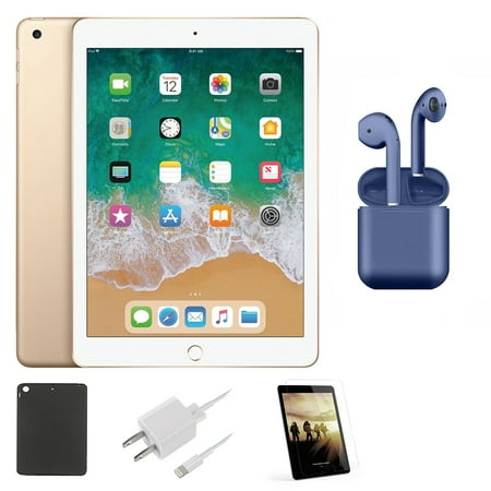 UPC: 0767531983812 | Restored | Apple 9.7inch (IPS LCD) iPad 5 | Wi-Fi Only | 128GB | Gold | Bundle: Pre-Installed Tempered Glass  Case  Rapid Charger  Bluetooth/Wireless Airbuds By Certified 2 Day Express (Refurbished)