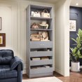 thumbnail image 3 of Homieasy Space-Saving Modular Closet Organizer System with 4 Drawers & Adjustable Shelves - Wood Storage Cabinet for Bedroom/Entryway, Easy Assembly Tall Wardrobe Unit in Gray Finish, 3 of 9