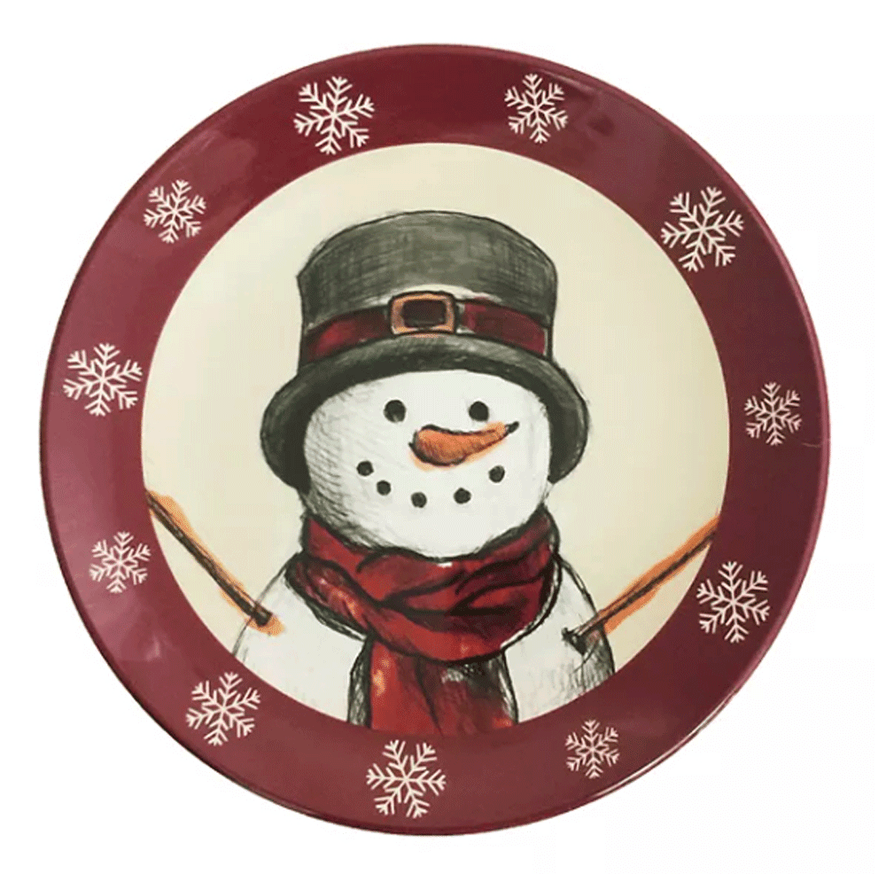 Nicholas Sq BPA Free Dachshund Christmas Appetizer Dessert Melamine Plate St 