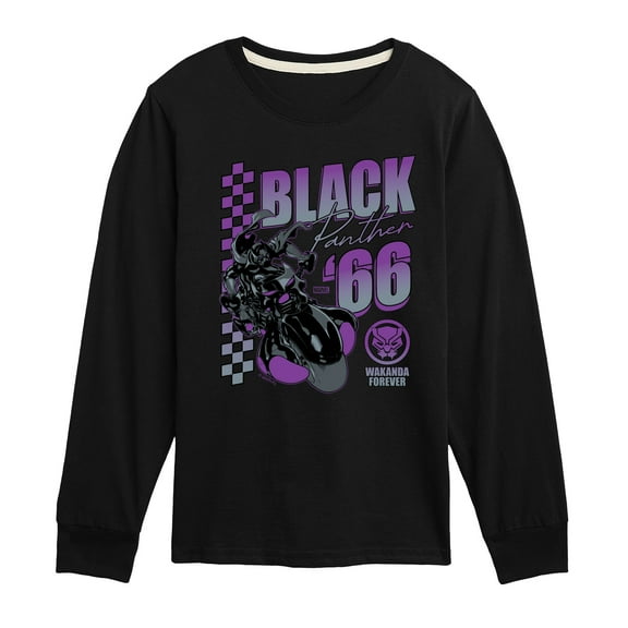 Marvel Black Panther - Motorcycle Racing - Toddler And Youth Long Sleeve Graphic T-Shirt