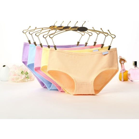 CTIRCHIU 5Pcs Cotton Panties Underwear Assorted Color Stretch Odor Resistant Comfortable Fit