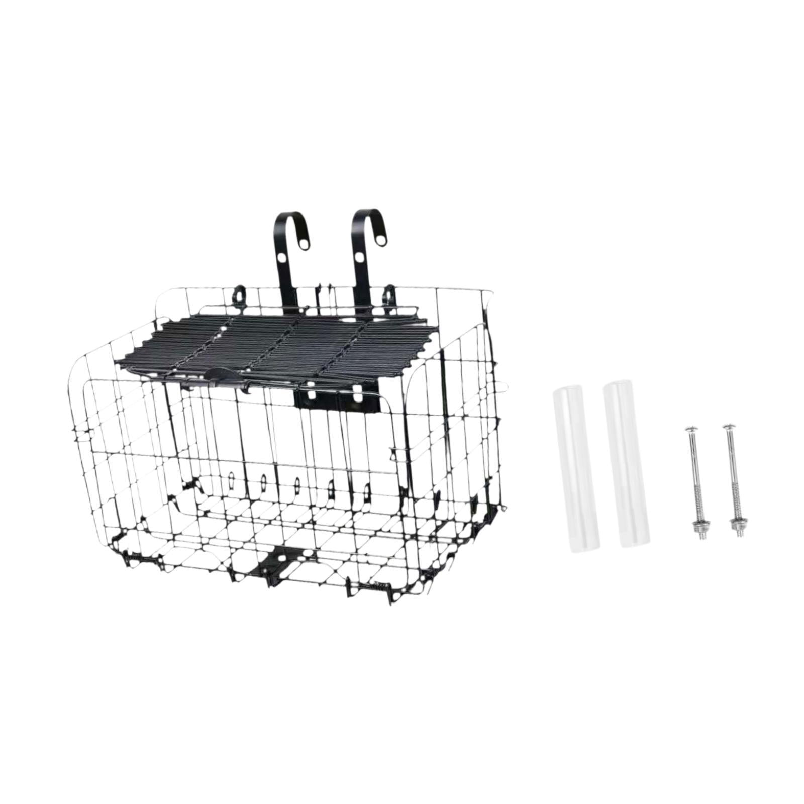 Baoblaze Bike Basket Front Decor Lightweight Simple Sundries Container Cycling Basket Black with Lid