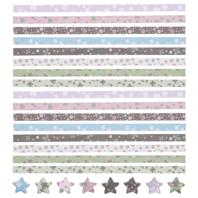 540 tiras de papel de origami de estrellas de colores para manualidades.