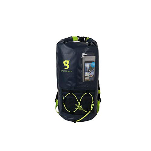 geckobrands Hydroner 20L Waterproof Backpack - Lightweight Packable Dry Bag (Navy/Neon Green)