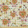 thumbnail image 2 of Ambesonne Flowers Print Fabric by the Yard, Romantic Retro Floral, 1 Yard, Salmon Fuchsia and Pale Peach, 2 of 5