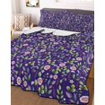 thumbnail image 3 of Quilts Full Size, Purple Pink Wildflowers Soft Comforter Bedding Set for Bed, Pastoral Botanical Leaves Lightweight Quilted Bedspread with Pillow Cover(2 Pieces) for All Season, 78x90 Inch, 3 of 6