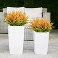 thumbnail image 6 of ZOELNIC Artificial Fake Grass, 4pcs Outdoor Faux Grasses Plastic Plants Greenery UV Resistant for Outside Home Windowbox Garden Office Patio Hanging Planter Front Porch Décor (Yellow), 6 of 6