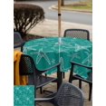 thumbnail image 5 of Outdoor Tablecloth with Umbrella Hole for Patio/Picnic/Party/Camping, Summer Ocean Waterproof Table Cloth Square Cover Washable, Coastal Starfish Marine Life Green (60"x 60"), 5 of 9