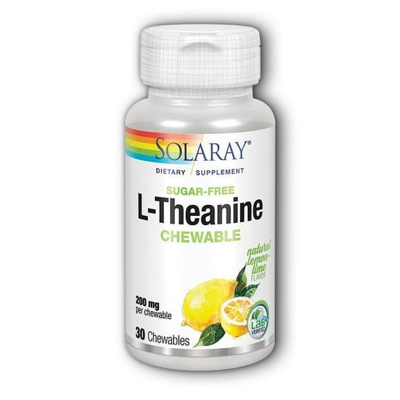 Solaray L-Theanine Sugar-Free Lemon Lime 200 mg - 30 Chewables