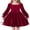 Red, variant on Arshiner Toddler Velvet Dress Girl Smocked Puff Sleeve Square Neck Dresses with Pockets for Fall Winter, A-Line Flowy Midi Dress