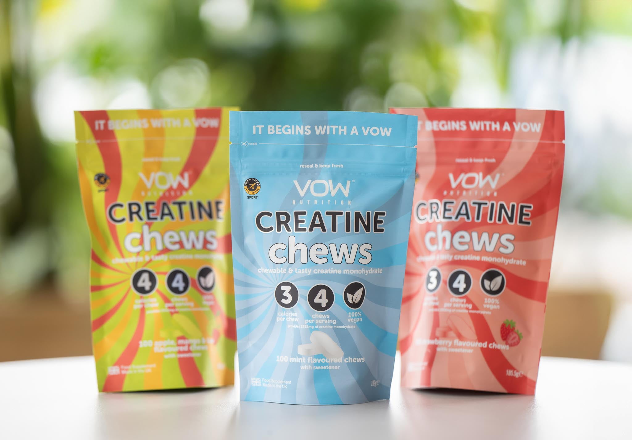 VOW Nutrition Creatine Monohydrate Chews, Strawberry, 100 Count