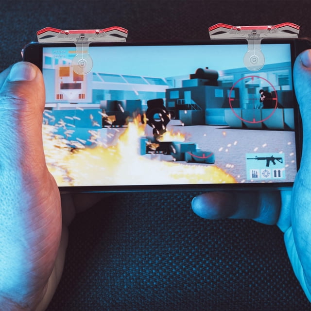 Raindrops 1 Paire de Manettes de Jeu Mobile Ergonomiques Rouges avec Gâchette Joystick pour Réponse Rapide et Contrôle Précis