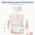 thumbnail image 5 of CELTOSS Ergonomic Office Chair, High Back Flip-Up Armrests Design, Adjustable Mesh Headrest and Lumbar Support, Pink, 5 of 12