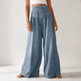 thumbnail image 4 of HSMQHJWE Jeans à Jambe Grand pour Femmes Taille Haute Raccourcis à Enfiler Jeans Taille Élastique à Cordon Pantalon en Denim Extensible, 4 of 7