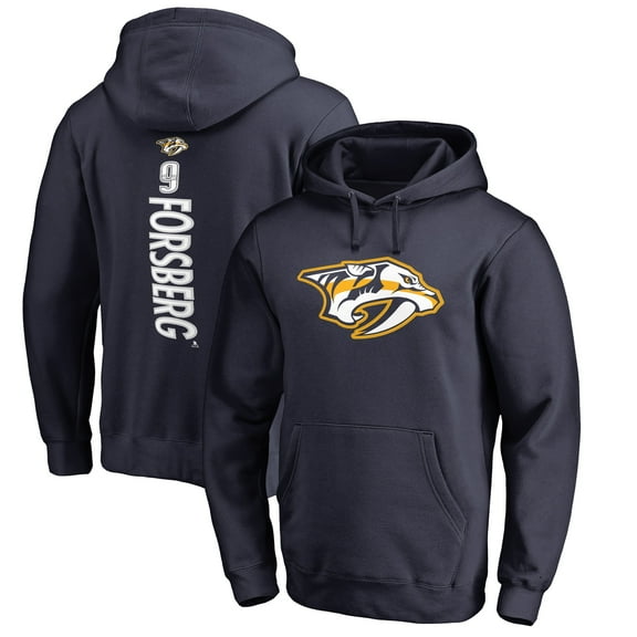 Men's Filip Forsberg Navy Nashville Predators Backer Pullover Hoodie