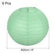 thumbnail image 2 of Uxcell 8 Inch Folding Hanging Wedding Home Party Paper Lanterns Light Green 6 Pack, 2 of 7