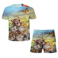 thumbnail image 1 of Conjuntos de ropa para niños y niñas de verano 2023, camisetas bonitas de dibujos animados para niños, pantalones cortos, 2 uds./trajes, trajes informales con estampado 3D, trajes 8T Gao Jinjia LED, 1 of 2