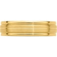 thumbnail image 4 of 14K Yellow Gold Heavy Comfort Fit Brush Satin Fancy Band (Size 8) Made In United States yb114h-8, 4 of 5