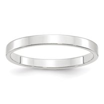 10k White Gold 2.5mm Lightweight Flat Wedding Band Size 8.5 1WFLL025