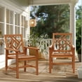 thumbnail image 5 of LuxenHome Carmel Set of 2 Solid Wood Outdoor Dining Chair, 5 of 6