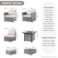 thumbnail image 2 of Vcatnet 7 Pieces Outdoor Patio Furniture Sectional Sofa All-weather Conversation Set with Fire Pit Table and Coffee Table for Porch, Backyard, Beige, 2 of 9
