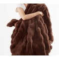 thumbnail image 3 of Brooklyn Loom Bubble Faux Fur 100% Microfiber Polyester  3 Piece King Comforter Set in Brown, All Season, Adult Size, OEKO-TEX Certified, 3 of 11