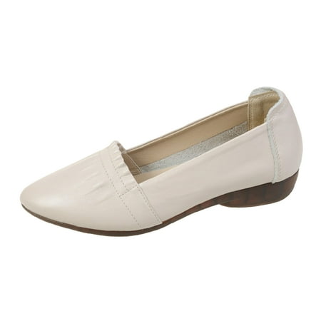 

Women Shoes Sneakers Ladies Fashion Solid Color Leather Folds Shallow Soft Sole Flat Casual Shoes