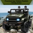 thumbnail image 3 of Eastvita 12V Kids Ride-On Truck Car, Remote, Suspension, LED, Bluetooth, 3 Speeds, Green, 3 of 7