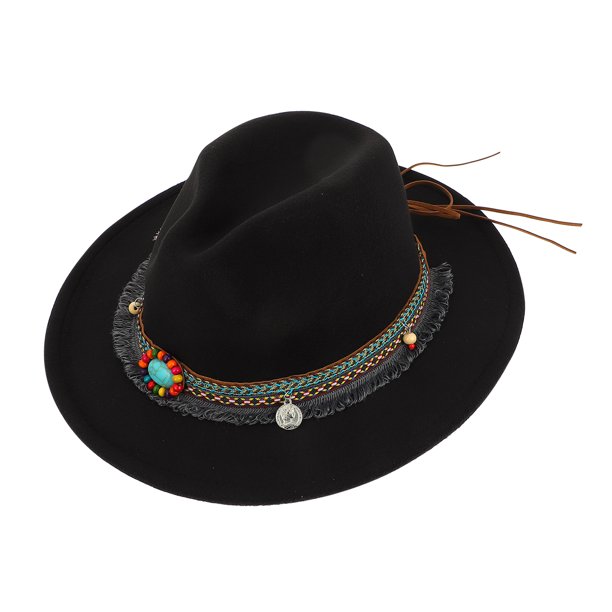 1 sombrero de jazz de estilo étnico práctico, sombrero de lana de estilo étnico, sombrero de jazz retro.